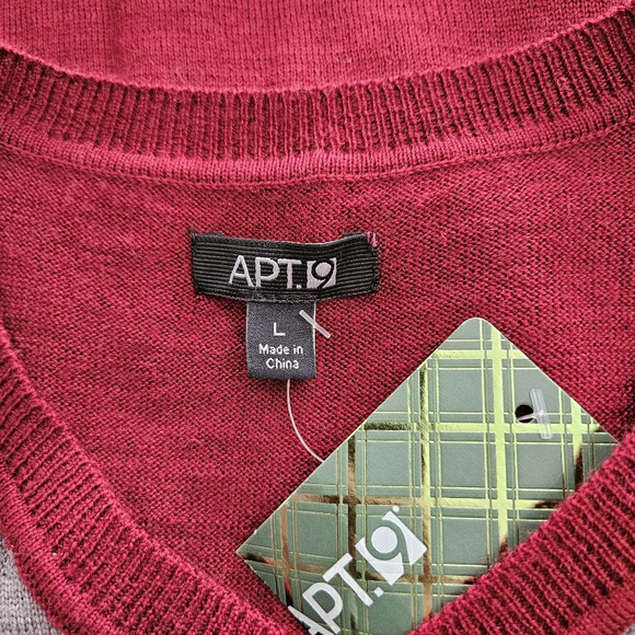 Apt. 9 Men's Merino Wool Blend Argyle Sweater Size Large, NWT - Picture 6 of 8